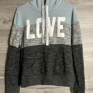 Womens Reflex Size M Medium Tricolor “love” Hooded Pullover